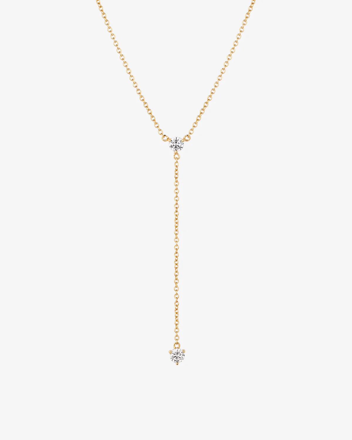 Duo Stone Lariat Necklace