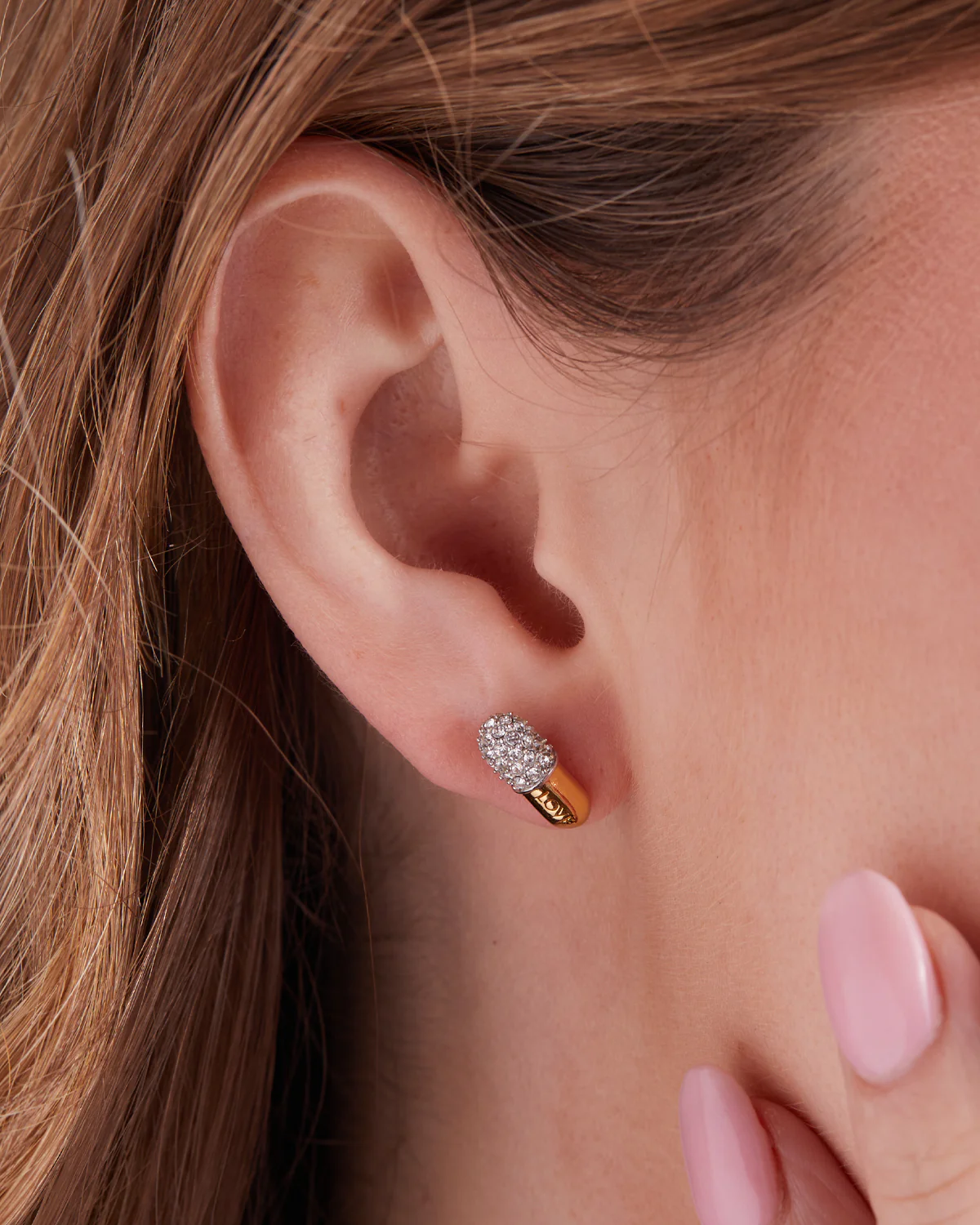 Love Pill Pavé Stud Earrings - Image 3
