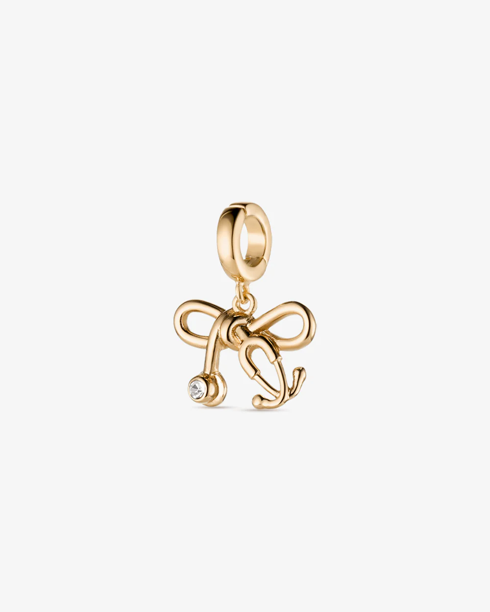 Tiny Stethoscope Bow Pendant Charm
